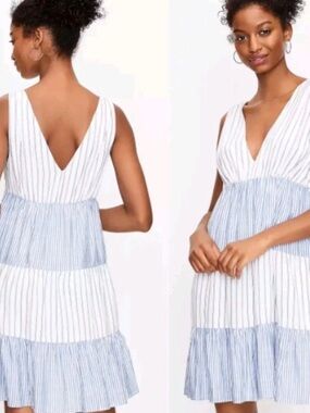 LOFT summer white and blue size large